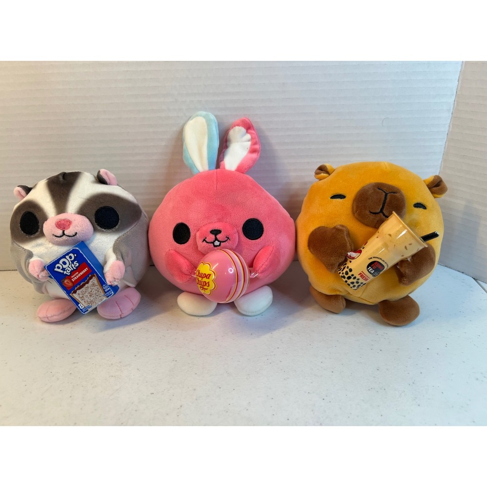 Zuru Snackles Plush Lot‎ Capybara Kung Fu Tea Bunny Chupa Chups Sugar Glider